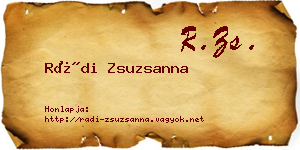 Rádi Zsuzsanna névjegykártya